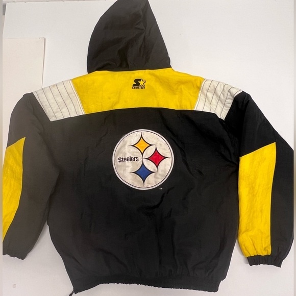 NFL - Steelers - 90s Starter Hooded 1/2 Zip Pullover Jacket  Pro Line - XL - Picture 15 of 16